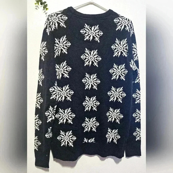 Brave soul Christmas  Ugly Crewneck Large Woven Graffic Sweater Unisex S M - Picture 2 of 10